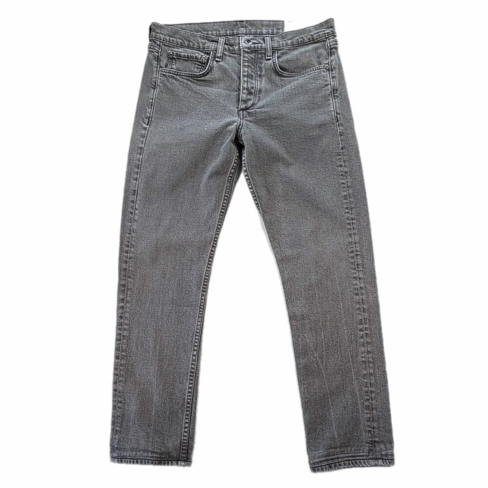 Rag & Bone Men's 30 Fit 2 Slim Faded Black Straight Leg Button Fly Denim Jeans